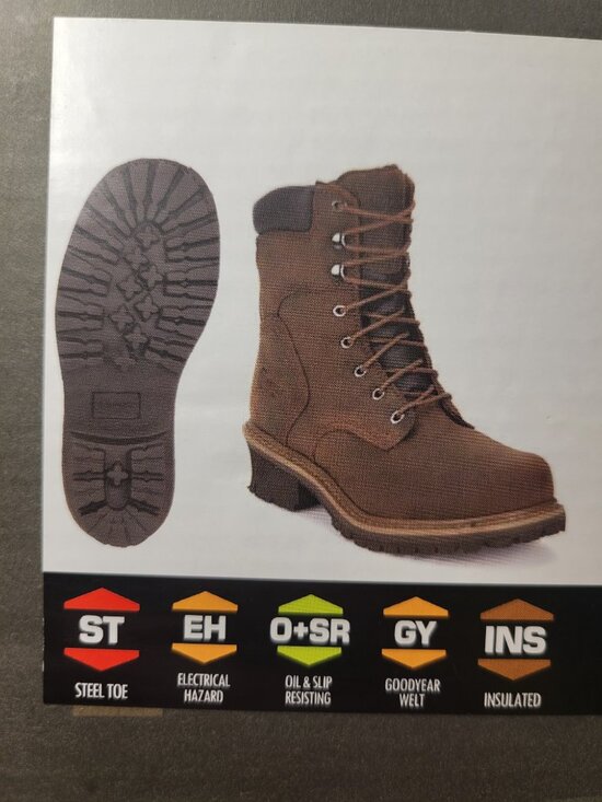 Chippewa boots hador tough bark 8in steeltoe Logger 12m brand new with tags main image 8
